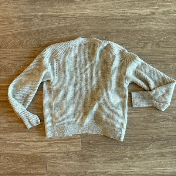 Quince Baby Alpaca-Wool Cropped Cardigan Button Down Bell Sleeve grey size XS - Picture 8 of 8